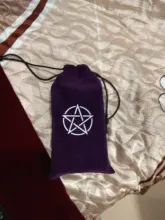 Bolsa de almacenamiento de Tarot, pentagrama de terciopelo, juego de mesa, bordado de tarjetas, bolsa con cordones, suministros de brujería para caja de Tarot, 1 Uds.