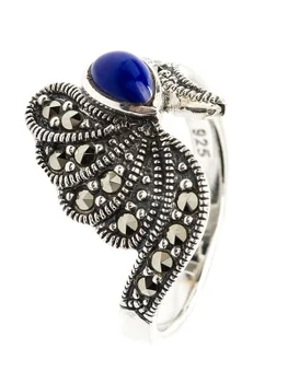 

Yuk marcasite ring with lapis lazuli and marcasite from silver