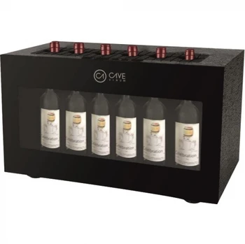 

Cavevinum CV-7 Expositor de Barra para Vinos Tintos 6 botellas, Temperatura regulable, Acero Inoxidable, Negro, 55x26x33 cm