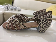 Zapatos de salón tango salsa Latino para niñas, zapatos de tacón bajo, 20 colores
