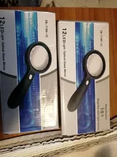 Lupa iluminada Glass-10X lupa de lectura grande de mano con 12 luz LED iluminada para personas mayores, reparación, monedas