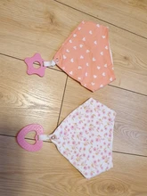 2 unids/lote bebé Bandana Baba Baberos y juguetes para la dentición con 100% de algodón orgánico Super suave y absorbente Unisex Baberos para recién nacido