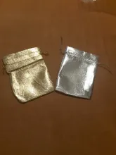 50 unids/bolsa 7x9cm 9x12cm 10x15cm embalaje de joyería ajustable colores plateados/dorados bolsa de terciopelo con cordón, bolsas de regalo de boda y bolsas