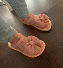 Zapatos de verano para niños, sandalias de princesa para niñas pequeñas, zapatos transpirables suaves con lazo