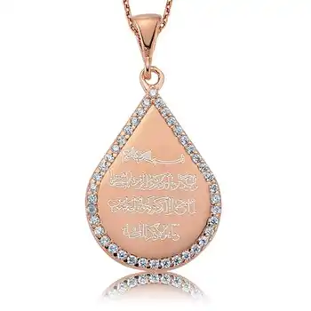 

KUTAYDAN 925 Sterling Silver Cubic Zirconia Evil Eye Prayer Lady Necklace