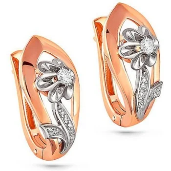 

Kabarovsky earrings flowers with 14 diamonds in red gold