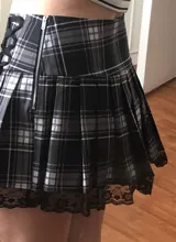 HEYounGIRL atar Harajuku gótico cuadros Mini falda de mujer Y2K estética de moda Punk de cuadros plisada de talle alto, Falda corta