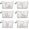 Flowers Alphabet Printed Cosmetic Bags  Bridal Party Make Up Bags Pouch Necessaries Lady Tote Bride Bridesmaid Proposal Gift 2
