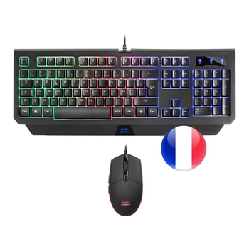 

Mars Gaming MCP100, Combo Teclado H-Mechanical and mouse 3200 DPI, lighting RGB, French