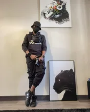 Pantalones deportivos de estilo Hip-Hop para hombre, ropa de calle informal, harén, con cinta multibolsillo, color negro, novedad de 2020