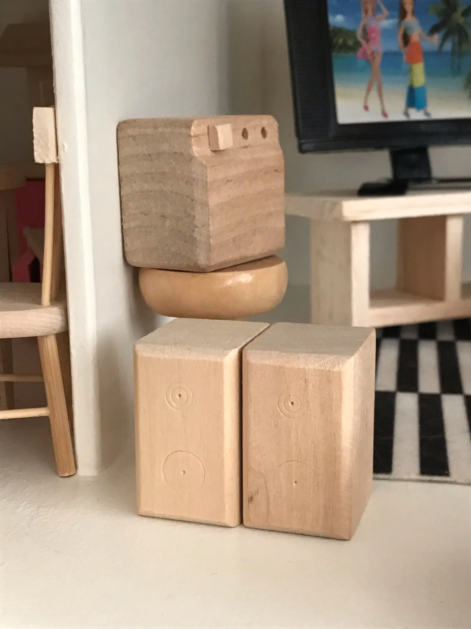 6 zestaw styl śmieszne dzieci udawaj rolę drewniane zabawki domek dla lalek pokoju dziecięcego jadalnia salon romm miniaturowe m