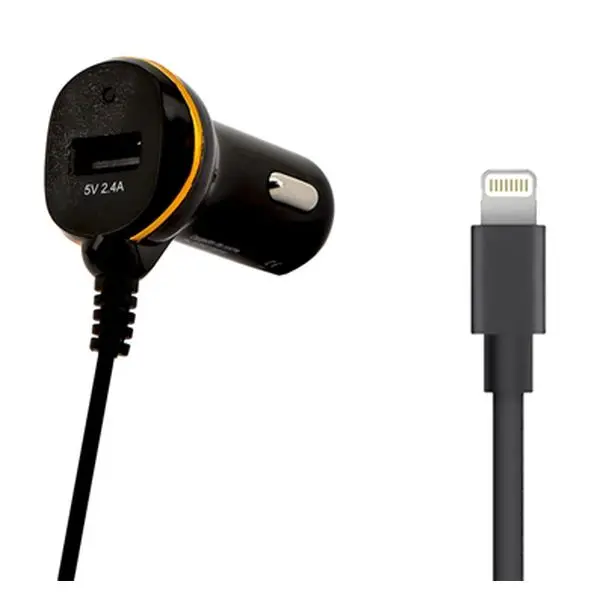Автомобильное зарядное устройство Ref. Кабель USB 138222 Lightning черный