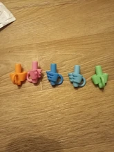 Soporte de silicona para bolígrafos de tres dedos, equipo de enseñanza, para estudiantes, corrección de escritura, 5 uds.