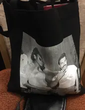 Freddie Mercury-Bolso de compras con letras divertidas para mujer, bandolera de lona de gran capacidad, estilo Harajuku