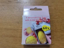 Clip Microscope Magnifying Glass Cell-Phone-Clip Uv-Light Focusing Jewelry 60X LED 