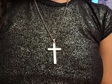 Colgante cruzado Vintage de aleación de Zinc para hombre y mujer, gargantilla de cadena negra clásica Punk, joyería