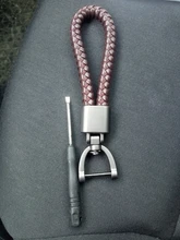 LLavero de cuero tejido a mano para coche, llavero de Metal desmontable con hebilla giratoria de 360 grados para hombre, regalo de alta calidad K393