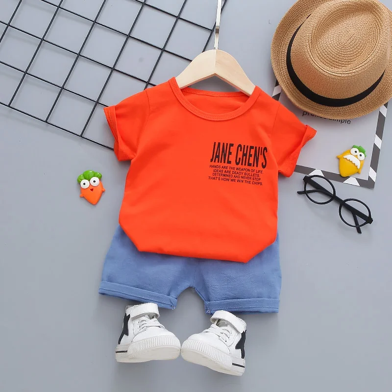 PatPat 2021 New Arrival Summer 2pcs Cotton Short-sleeve Baby Boy Street style Baby's Sets Baby's Clothing