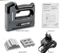 WORKPRO-grapadora eléctrica de 3,6 V, pistola de clavos de iones de litio, inalámbrica, resistente, 6 en 1, clavadora de muebles, herramienta de grapas de marco de madera