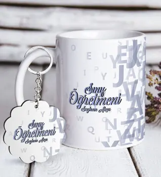 

Personalized Class Teacher White Mug and Keychain Gift Seti-15