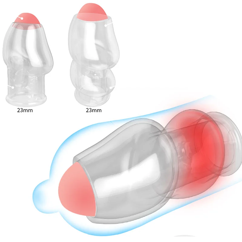 Super Soft Thin Male Glans Penis Sleeve Transparent Penis Ring Extensions Delay Ejaculation Reusable Condoms Sex Toys For Men
