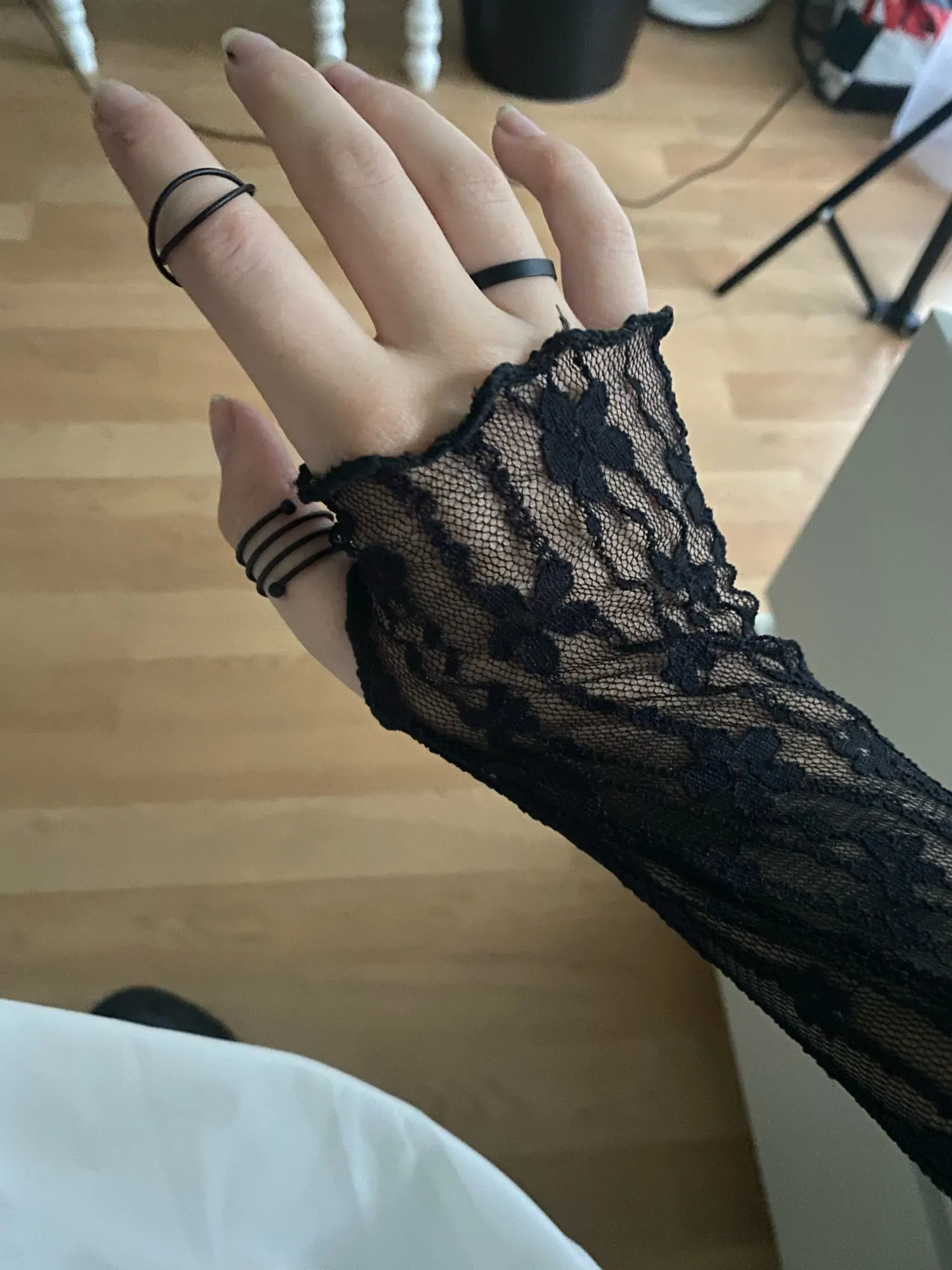 Gothic E-girl Long Lace Fingerless Gloves photo review