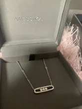 Collar Messica de plata de ley 925, serie francesa de tres movimientos de diamantes, chapado en oro rosa, marca original, joyería fina para mujeres