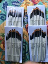 Pinceles para pintar con acuarela, accesorio de pelo, nailon, para manualidades, aprendizaje pintura al oleo, acrílica, suministros, juego de 12 unidades