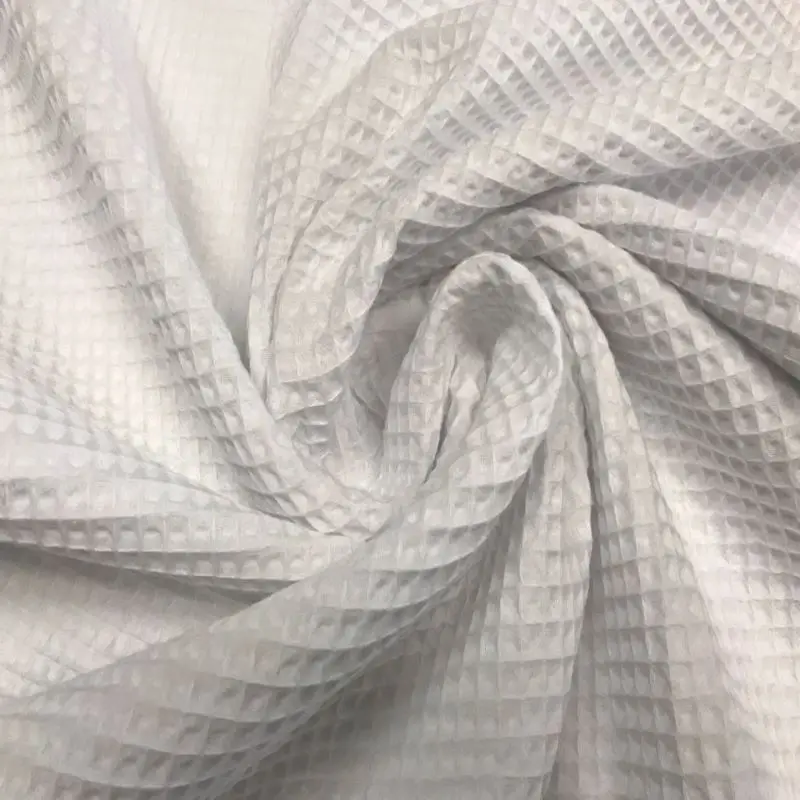 Tessuto Waffle Pique, Colore Bianco, Tessuti Per Bambini, Tessuto Al Metro, 1 Metro X 150 Cm, Tessuto Pertex
