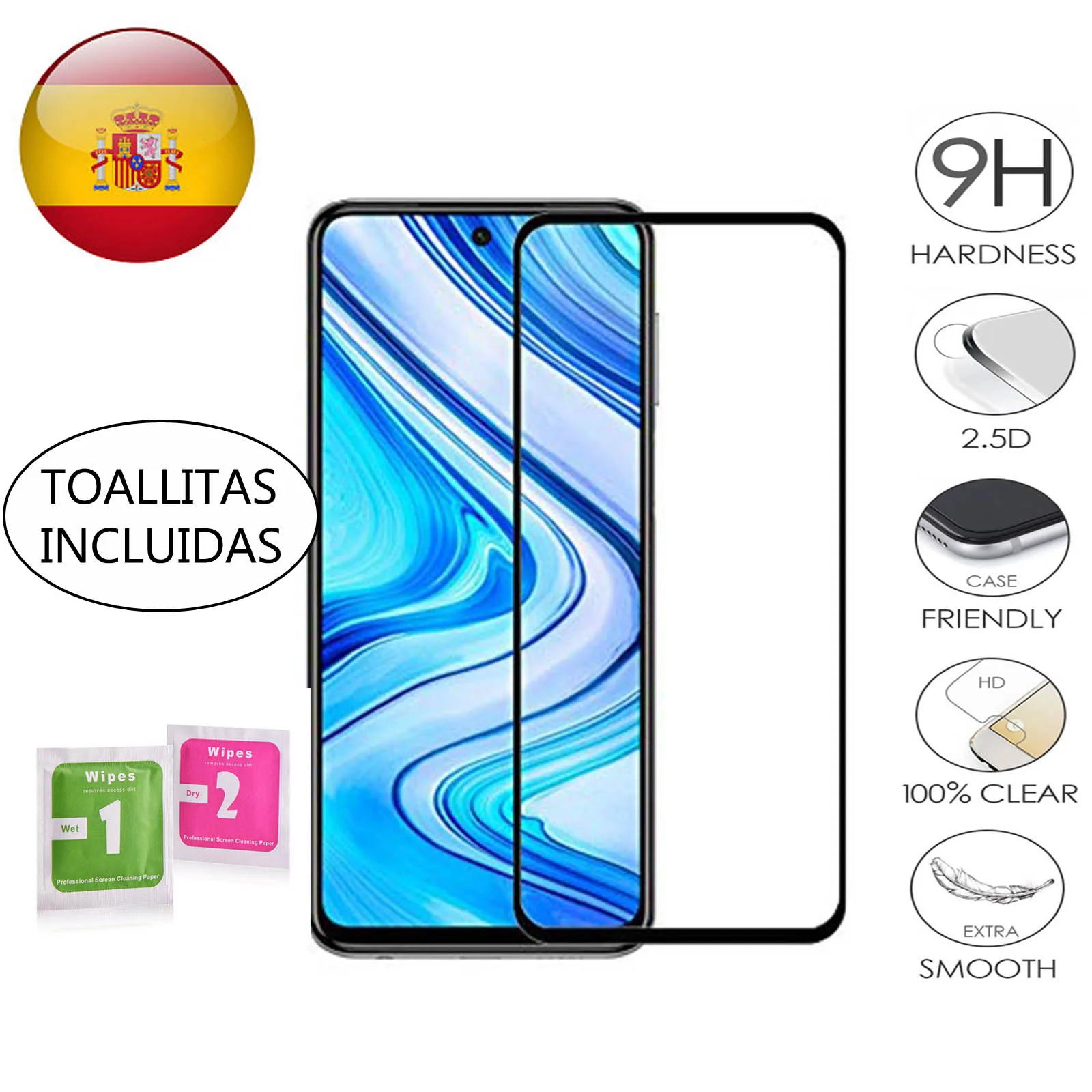 Per Xiaomi Redmi Note 10 / Redmi Note 10 Pro / Redmi Note 10 Pro / Redmi Note 10 Pro Max Schermo Temperato 9H Full Black Glass Protector