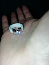 Anillo de boda de cerámica blanco y negro para mujer, joyería de circonita cúbica, anillos de compromiso lisos de cabujón delicado