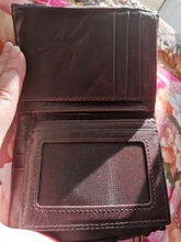 Cuzdan-cartera corta de cuero genuino para hombre y mujer, monedero masculino, tarjetero para licencia de conducir