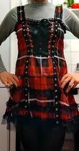Vestido clásico de encaje con volantes para mujer, sin mangas, a cuadros, Vintage, gótico, minivestidos de baile, disfraz de Cosplay de talla grande