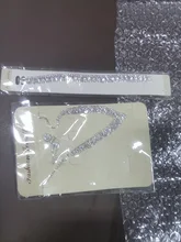 Conjunto de joyería de plata con diamantes de imitación para mujer, conjunto de collar, pendientes y pulsera, accesorios de joyería de boda