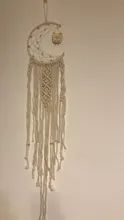 Tapiz de macramé de Luna y Estrella, decoración de pared de macramé con hojas, decoración de pared de macramé, regalo para decoración de dormitorio de granja
