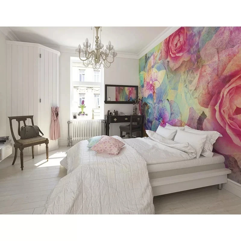 Free Shipping Hot Customize Wall Stickers Dreamy Flowers Nature Mural Decals Creative Design for Home Deco Photo Wallpaper | Обустройство