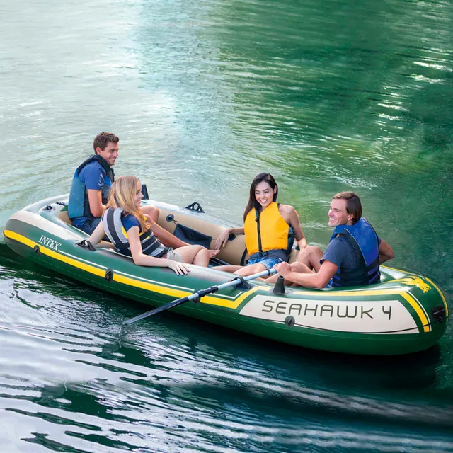 Inflatable boat Intex Seahawk 4 with oars 351x145x48 cm - AliExpress