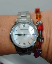 Relojes de pulsera clásicos de acero inoxidable para mujer, reloj de pulsera japonés con perlas de cuarzo, ostra, Jade, piedra, concha blanca, resistente al agua, novedad de 2021