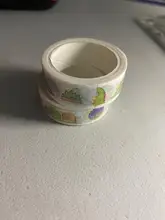 Rollos de cinta Washi de 15mm x 7m, para la familia y dinosaurios, palito de artesanía, 2 rollos