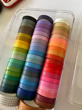 Conjunto de cintas Washi básicas, listones de colores sólidos arcoiris, autoadhesivos, para decoración y recortes, articulo de papelería para diario, 60 unidades por paquete