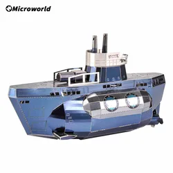 Microworld 3d metal puzzle jogos tático submarino modelo kits de corte a laser diy jigsaw educação brinquedos presentes para crianças adulto