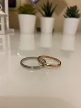 KNOCK titanio acero rosa oro Anti-alergia suave Simple boda parejas anillos bisutería para hombre o mujer regalo