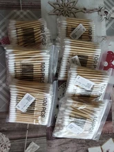 100 unids/bolsa de doble cabeza desechable de algodón de maquillaje hisopo de algodón suave brotes médicos palos de madera nariz y orejas Herramientas de limpieza Cotonete