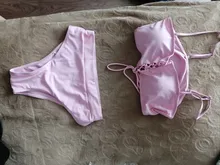 Summer Swimwear Beachwear Swimming-Suit Bathing-Biquine High-Waist Women Bandeau Solid