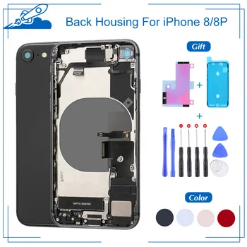 

100% OEM Back Cover Housing For iPhone 8 8P With Glass Side Buttons Battery Cover And Tool Battery Sticker With Gift