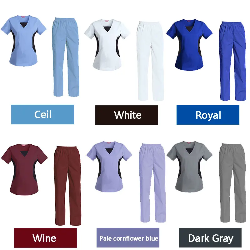 Women's Scrub Set Nursing Uniform Set Top and Pants