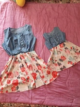 Vestidos de verano para madre e hija, ropa a juego familiar para mujer y niña, vestido Floral sin mangas con volantes, traje de flores elegante