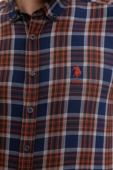 U.S. POLO ASSN. Темно-синяя клетчатая обычная рубашка