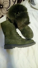 LEOSOXS-Botas de nieve de piel auténtica para mujer, zapatos cálidos de invierno, botines de plataforma de media caña, 41