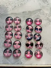 Matryoshka rusa, 10 Uds., mezcla de 12mm/18mm/20mm/25mm, cabujones redondos de cristal para hacer fotos